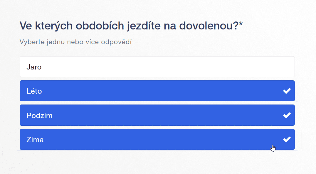 Multiple choice otázka