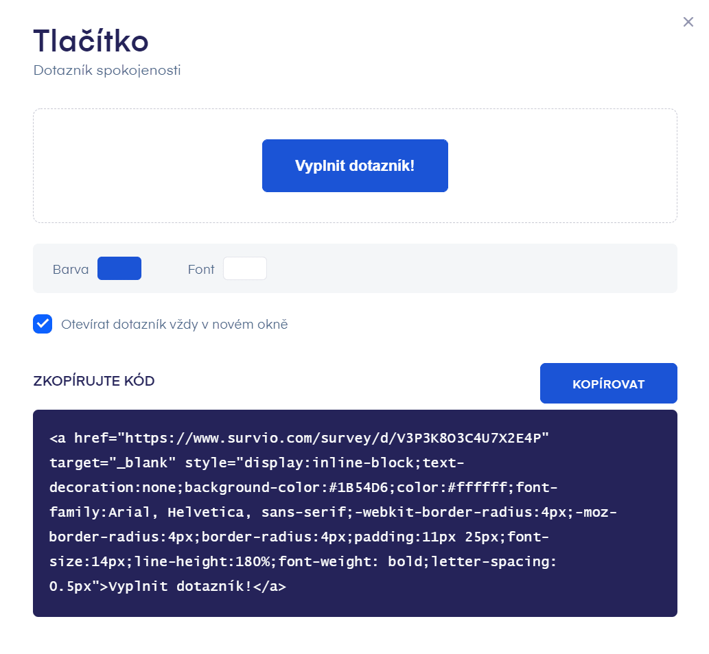 Tlačítko nastavení