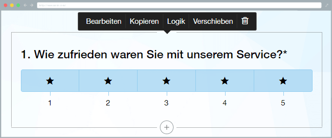 Wie man die Frage auf eine andere Seite des Fragebogens verschiebt.