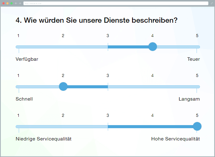 Ein Beispiel von dem semantischen Differential