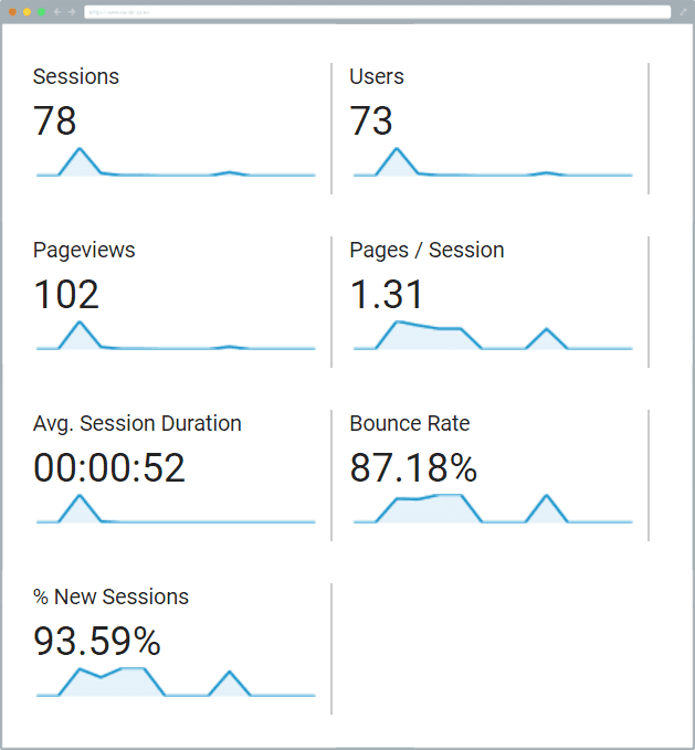 Audience overview Google Analytics