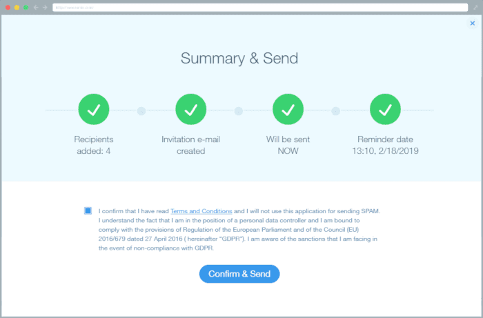 Summary & Send