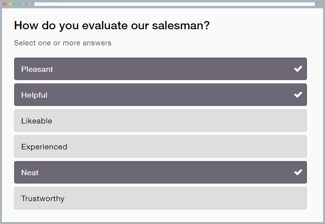 Example of a enumerated question