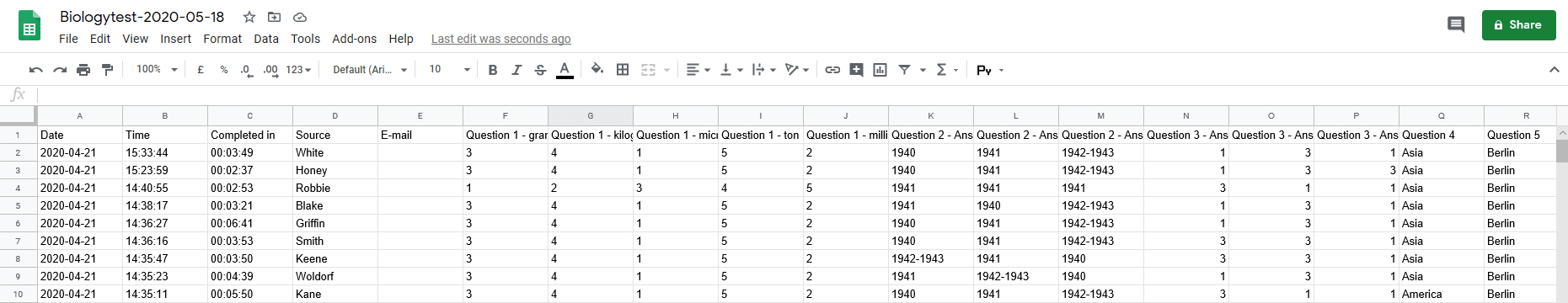 Download the individual test results