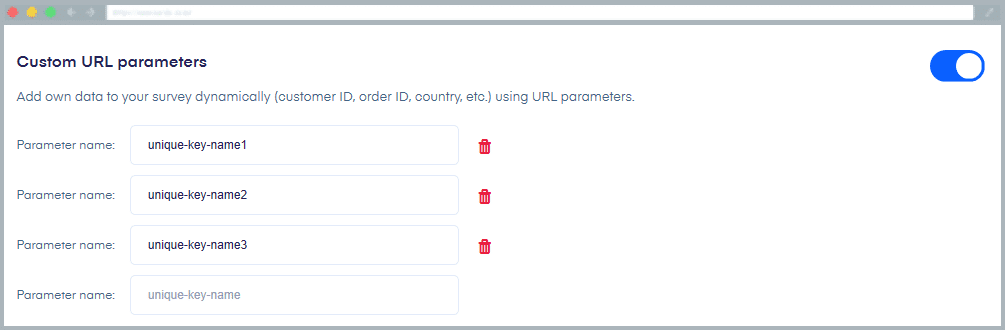 Custom URL parameters