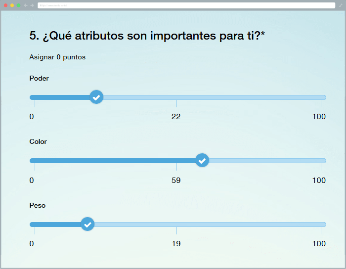 Ejemplo de Escala de suma constante